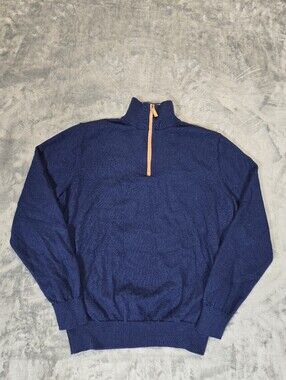 Collars & Co Australian Merino Wool 1/4 Zip Sweater Size Large Fits Med Soft